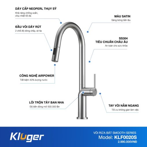 Vòi rửa chén KLUGER KLF0020S