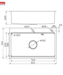 CHẬU RỬA BÁT KONOX KN8151TS DEKOR BASIC - 20 CHẬU RỬA BÁT KONOX KN8151TS DEKOR BASIC - 19