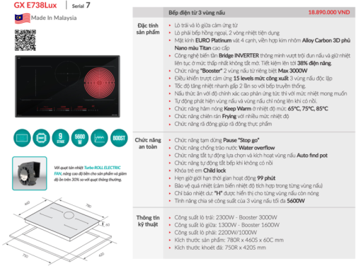 Bếp từ GrandX GX E738LUX - 3