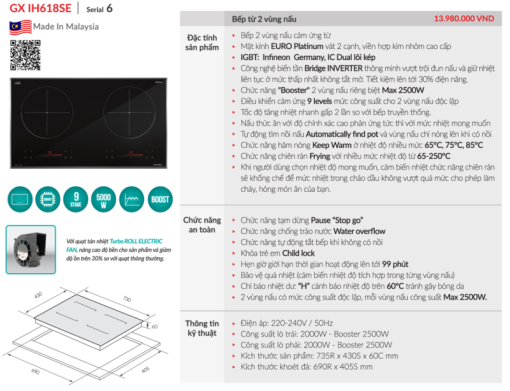 Bếp từ GrandX GX IH618SE - 3