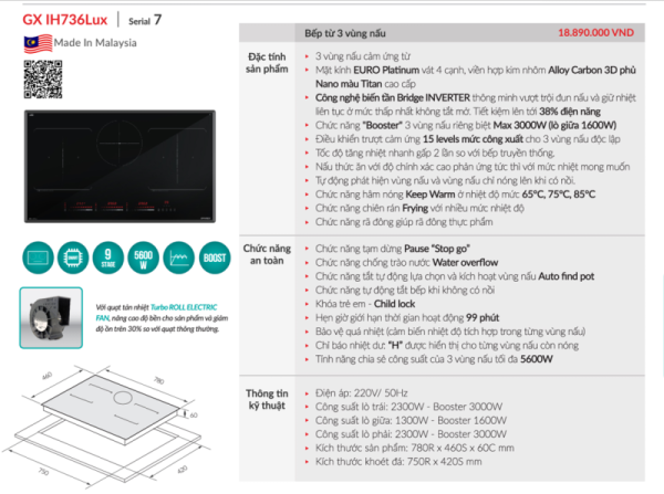 Bếp từ GrandX GX IH736LUX - 3