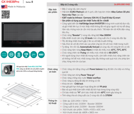 Bếp từ GrandX GX IH838Pro - 3