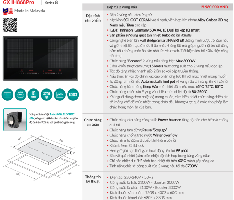 Bếp từ GrandX GX IH868Pro - 15 Bếp từ GrandX GX IH868Pro