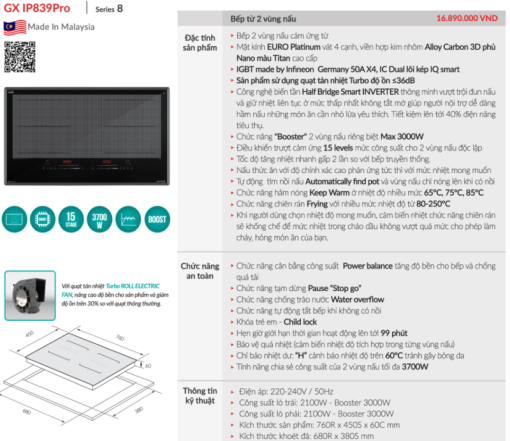 Bếp từ GrandX GX IP839Pro - 3