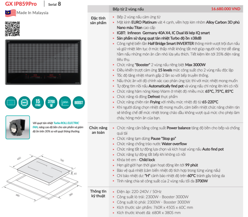 Bếp từ GrandX GX IP859Pro - 15 Bếp từ GrandX GX IP859Pro