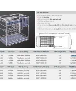 Giá đựng chai lọ gia vị dao thớt GrandX XK.30S - 12 Giá đựng chai lọ gia vị dao thớt GrandX XK.30S - 11