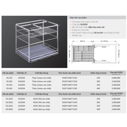 Giá đựng chai lọ gia vị GrandX XS.25S - 3