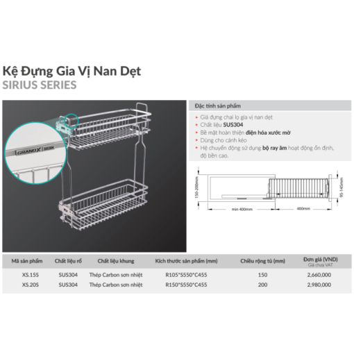 Kệ đựng gia vị GrandX XS.15S - 3