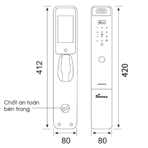 Khóa vân tay DEMAX EL910 MB APP WIFI, REMOTE tiêu chuẩn Đức - 5