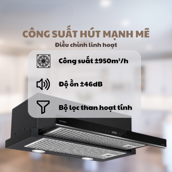 Máy hút mùi âm tủ GrandX GX H60F58B - 11