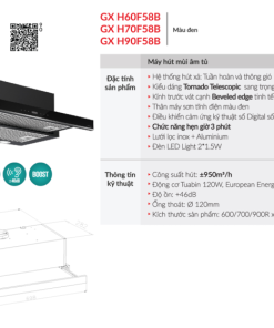 Máy hút mùi âm tủ GrandX GX H70F58B - 17