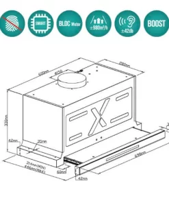 Máy hút mùi âm tủ GrandX GX H70F75G - 18 Máy hút mùi âm tủ GrandX GX H70F75G - 17