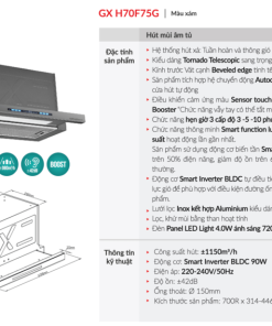 Máy hút mùi âm tủ GrandX GX H70F75G - 20 Máy hút mùi âm tủ GrandX GX H70F75G - 19