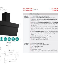 Máy hút mùi áp tường GrandX GX H70S86B - 10 Máy hút mùi áp tường GrandX GX H70S86B - 9