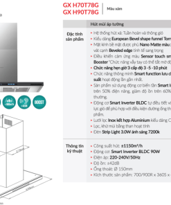 Máy hút mùi áp tường GrandX GX H70T78G - 11