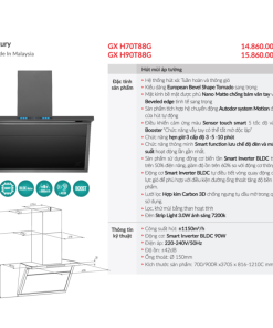 Máy hút mùi áp tường GrandX GX H70T88G - 16 Máy hút mùi áp tường GrandX GX H70T88G - 15