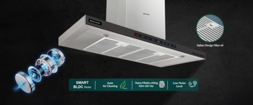 Máy hút mùi áp tường GrandX GX H90C68B - 5