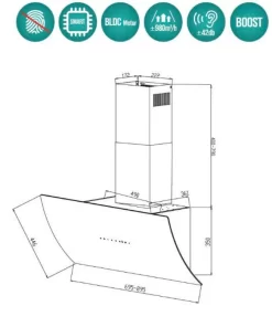 Máy hút mùi áp tường GrandX GX H90F87B - 17