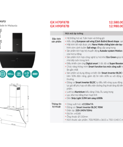 Máy hút mùi áp tường GrandX GX H90F87B - 19