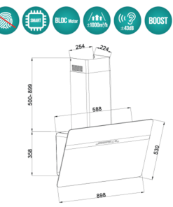 Máy hút mùi áp tường GrandX GX H90S86B - 10 Máy hút mùi áp tường GrandX GX H90S86B - 9