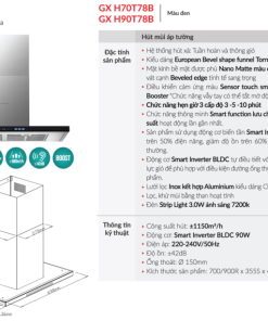 Máy hút mùi áp tường GrandX GX H90T78B - 11