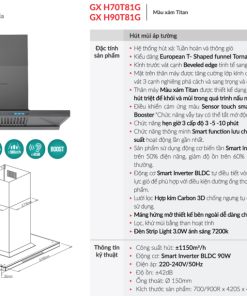 Máy hút mùi áp tường GrandX GX H90T81G - 14 Máy hút mùi áp tường GrandX GX H90T81G - 13