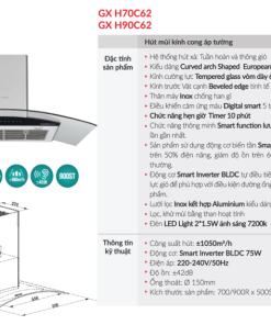 Máy hút mùi GrandX GX H70C62 - 14 Máy hút mùi GrandX GX H70C62 - 13
