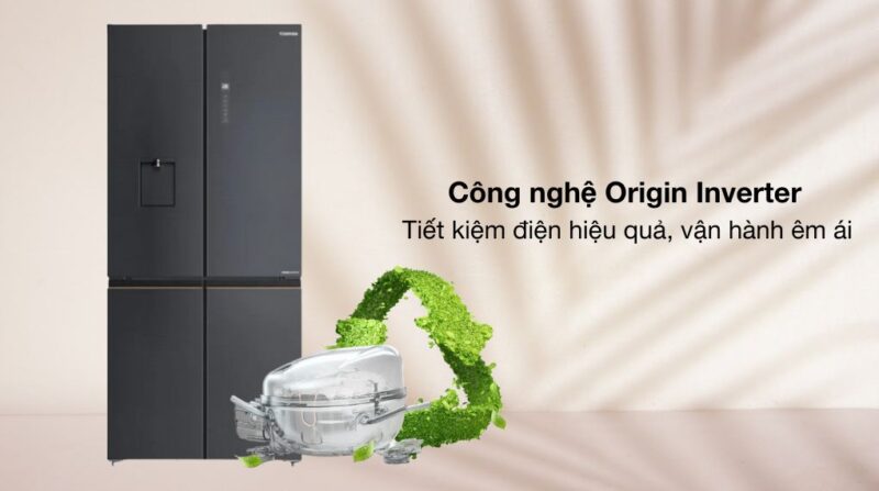 Tủ lạnh Inverter multi door TOSHIBA GR RF675WI PMV(06) MG - 55 Tủ lạnh Inverter multi door TOSHIBA GR RF675WI PMV(06) MG