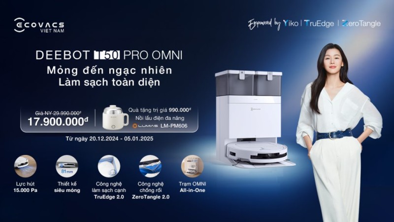 ROBOT HÚT BỤI ECOVACS T50 PRO OMNI - 93 ROBOT HÚT BỤI ECOVACS T50 PRO OMNI