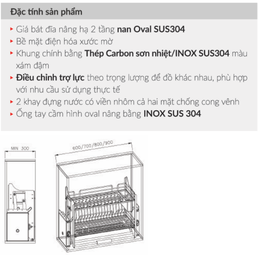 Giá bát đĩa nâng hạ GrandX XL.80M2 - 5