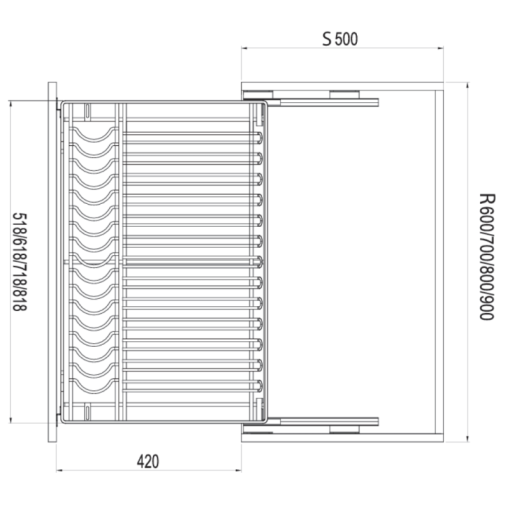 Giá bát đĩa tủ dưới GrandX XD.80M - 5