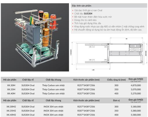 Giá dao thớt gia vị GrandX XK.35M - 3
