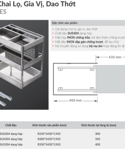 Giá đựng chai lọ, gia vị, dao thớt GrandX XK.B25S - 13