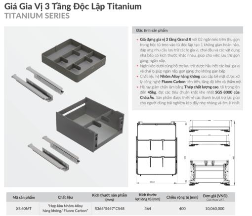 Giá gia vị GrandX XS.40MT - 5