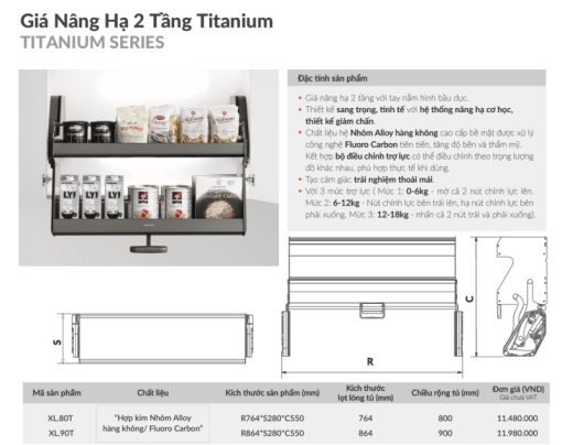 Giá nâng hạ 2 tầng GrandX XL.80T - 3