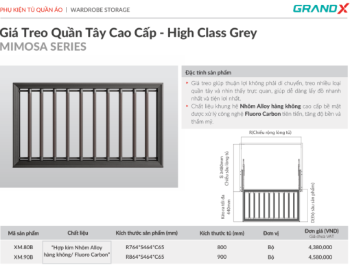 Giá treo quần tây GrandX XM.80B - 5