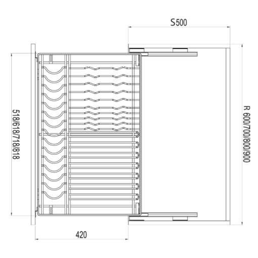 Giá xoong nồi tủ dưới GrandX XP.70M - 3
