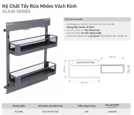 Kệ chất tẩy rửa GrandX XU.200G - 5