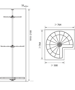 Kệ xoay góc 3 tầng GrandX XM.270C - 10 Kệ xoay góc 3 tầng GrandX XM.270C - 9