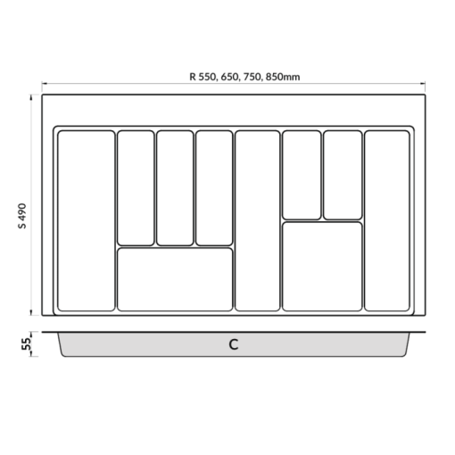 Khay chia thìa nĩa GrandX XT.P800 - 3