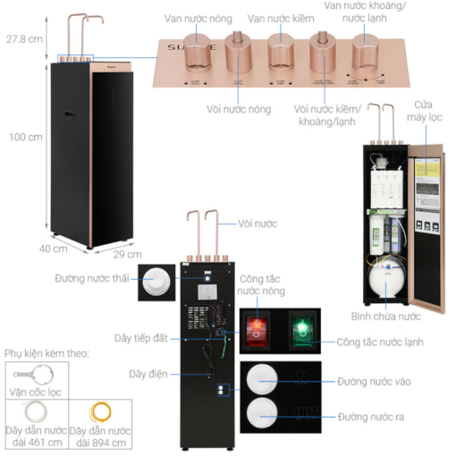 Máy lọc nước RO Hydrogen ion kiềm Kangaroo KGHC12A2 - 3