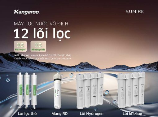 Máy lọc nước RO Hydrogen ion kiềm Kangaroo KGHC12A3 - 9