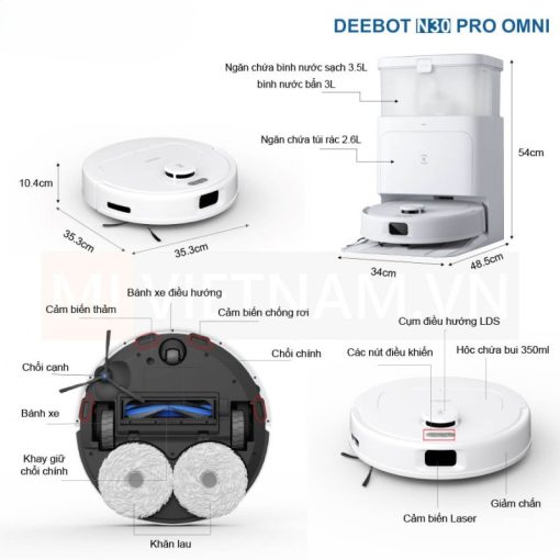 ROBOT HÚT BỤI LAU NHÀ ECOVACS N30 PRO OMNI - 11