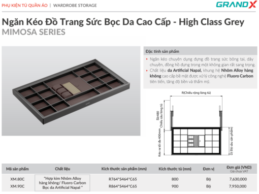 Ngăn kéo đồ trang sức GrandX XM.80C - 5