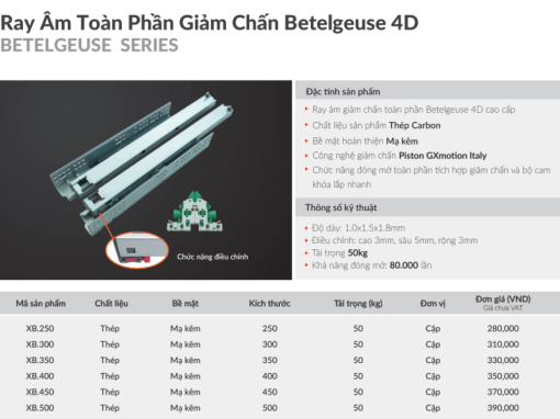 Ray âm giảm chấn GrandX XB.400 - 5