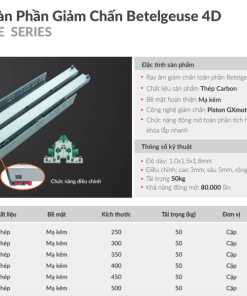 Ray âm giảm chấn GrandX XB.450 - 12 Ray âm giảm chấn GrandX XB.450 - 11