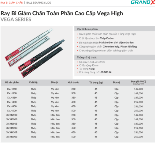 Ray bi giảm chấn GrandX XV.H250B - 5