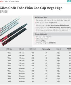 Ray bi giảm chấn GrandX XV.H350B - 10 Ray bi giảm chấn GrandX XV.H350B - 9