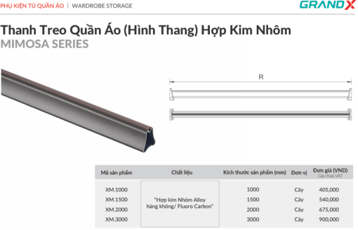 Thanh treo quần áo GrandX XM.2000 - 3