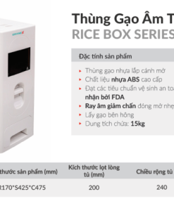 Thùng gạo âm tủ GrandX XR.P17 - 10 Thùng gạo âm tủ GrandX XR.P17 - 9